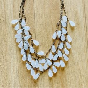 Forever 21 Large Bib Necklace- Light Pink/Gold